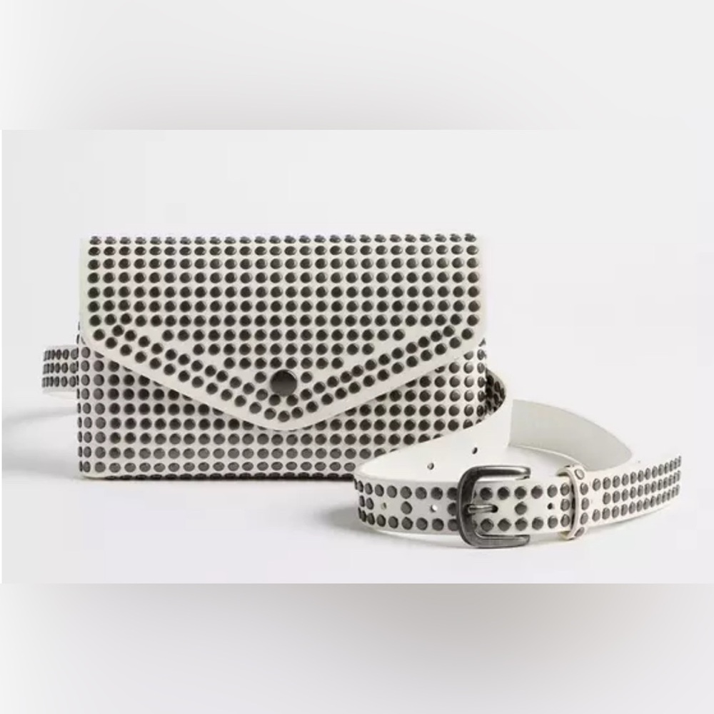 Torrid White Faix Leather Studded Belt Bag Sz 3X